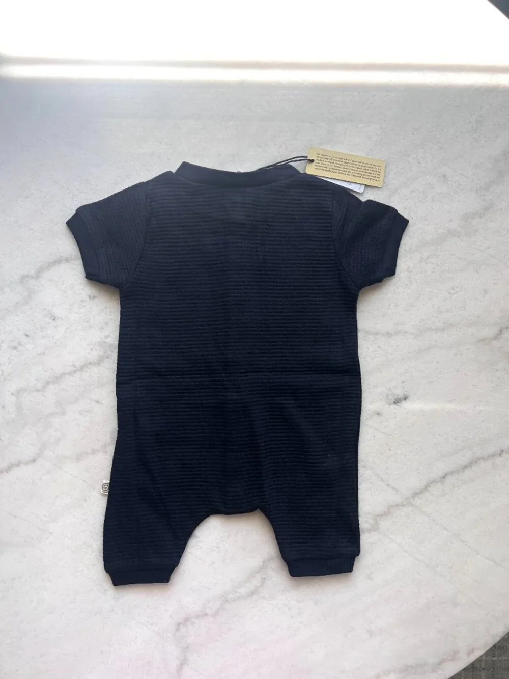 Nui Waffle Rhi Waffle Organic Romper Navy Size 3-6M